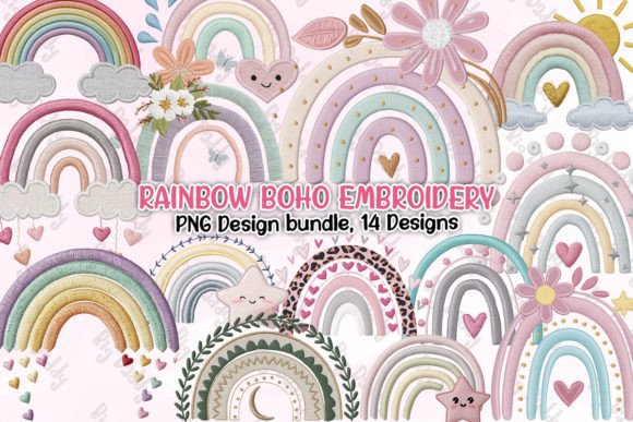 Review: Rainbow Boho Embroidery Clipart PNG