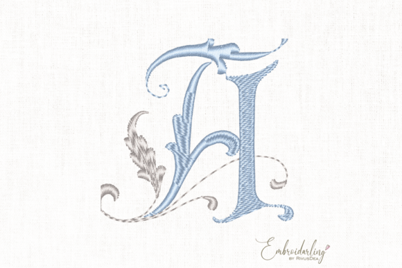 Vintage Floral A Machine Embroidery Letter